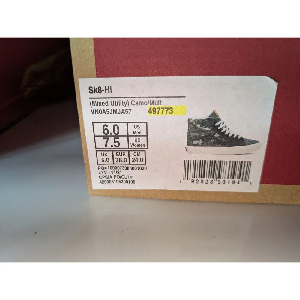 VANS Sk8-Hi - (Mixed Utility) Camo/Multicolor - VN0A5JMJA57 SZ 6 M , 7.5 W